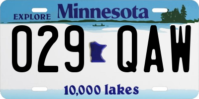 MN license plate 029QAW