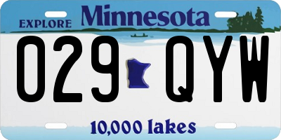 MN license plate 029QYW