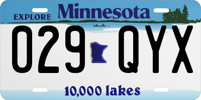 MN license plate 029QYX