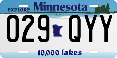 MN license plate 029QYY