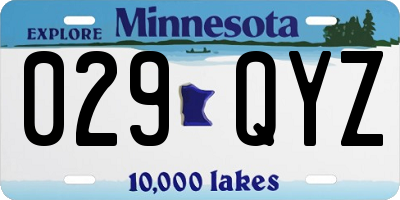 MN license plate 029QYZ