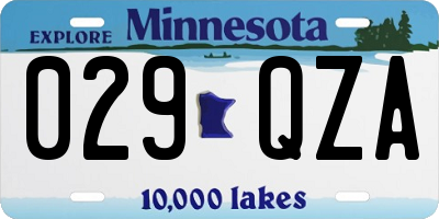 MN license plate 029QZA