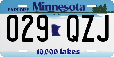 MN license plate 029QZJ