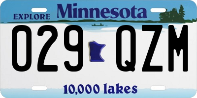 MN license plate 029QZM