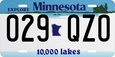 MN license plate 029QZO