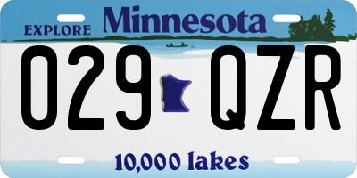 MN license plate 029QZR