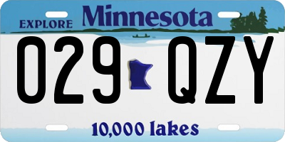 MN license plate 029QZY