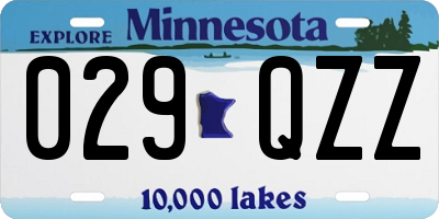 MN license plate 029QZZ