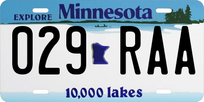 MN license plate 029RAA