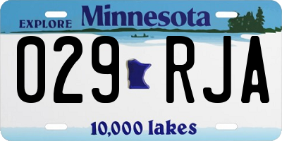 MN license plate 029RJA