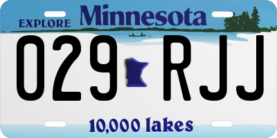 MN license plate 029RJJ
