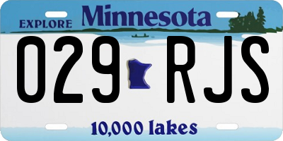 MN license plate 029RJS