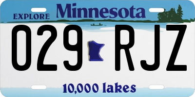 MN license plate 029RJZ