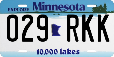 MN license plate 029RKK