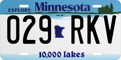 MN license plate 029RKV