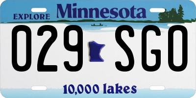 MN license plate 029SGO