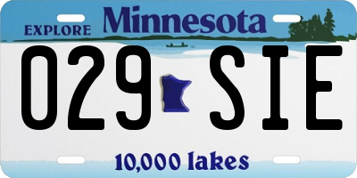 MN license plate 029SIE