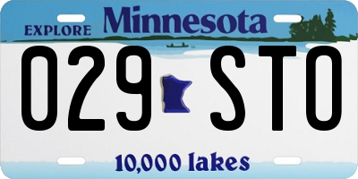 MN license plate 029STO
