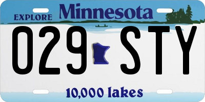 MN license plate 029STY
