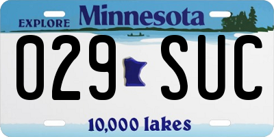 MN license plate 029SUC