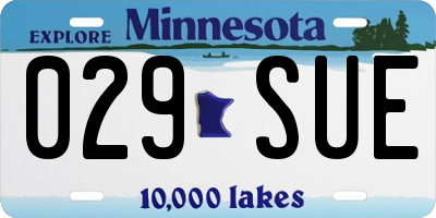 MN license plate 029SUE