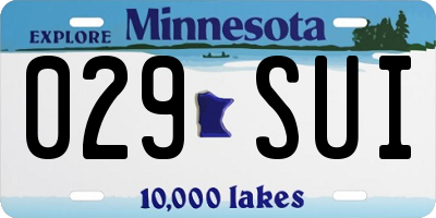 MN license plate 029SUI