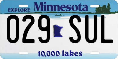 MN license plate 029SUL