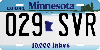 MN license plate 029SVR