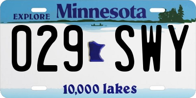 MN license plate 029SWY