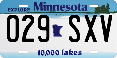 MN license plate 029SXV