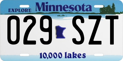 MN license plate 029SZT