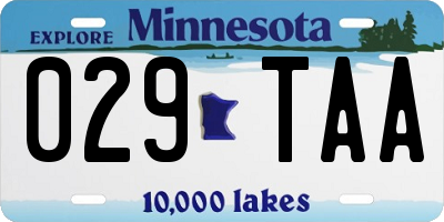 MN license plate 029TAA