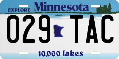MN license plate 029TAC