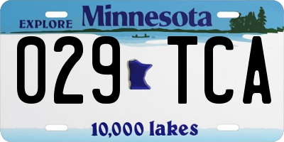 MN license plate 029TCA
