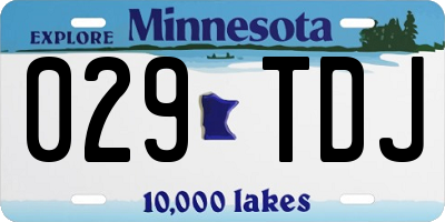 MN license plate 029TDJ