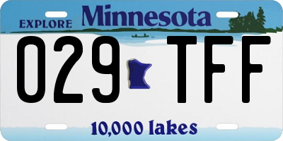 MN license plate 029TFF