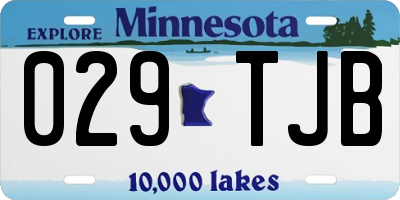 MN license plate 029TJB