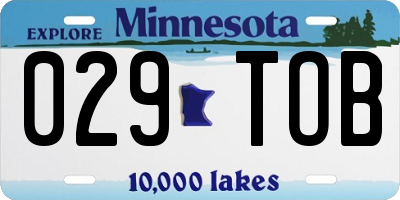 MN license plate 029TOB
