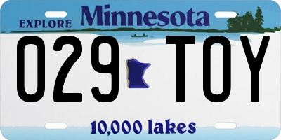 MN license plate 029TOY
