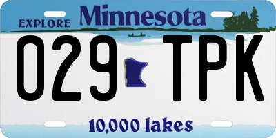 MN license plate 029TPK