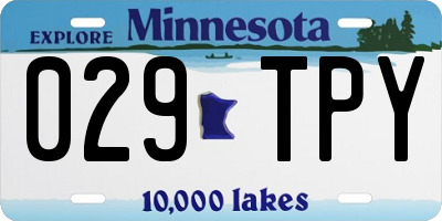 MN license plate 029TPY