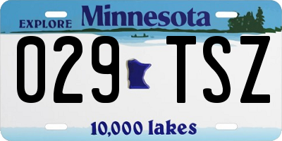 MN license plate 029TSZ