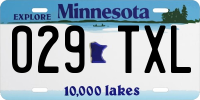 MN license plate 029TXL