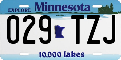 MN license plate 029TZJ
