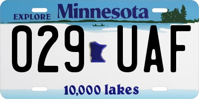 MN license plate 029UAF
