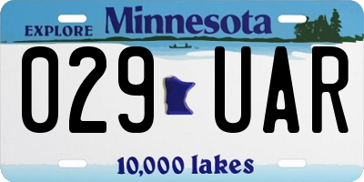 MN license plate 029UAR