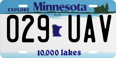 MN license plate 029UAV