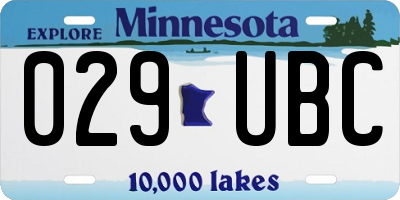 MN license plate 029UBC