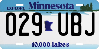 MN license plate 029UBJ