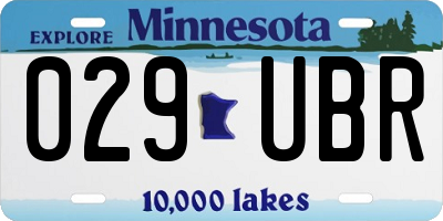 MN license plate 029UBR